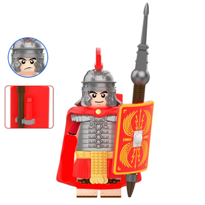 Série de figurines d'<span class=keywords><strong>action</strong></span> miniatures de chevalier médiéval, bouclier, soldat romain, tête mobile, jouets de construction - Product Image 5