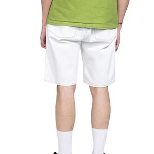 Disai fabricante personalizado hombres marfil blanco contraste costura clásico Denim corto logotipo personalizado Jean Shots para hombres - Product Image 2