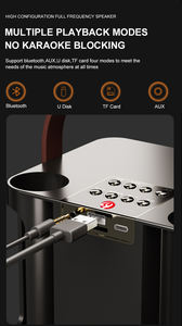 <span class=keywords><strong>เครื่อง</strong></span>บันเทิงกลางแจ้งที่บ้าน<span class=keywords><strong>เครื่อง</strong></span>คาราโอเกะพร้อมไมโครโฟนไร้สายคู่ลําโพงไร้สายแบบพกพา RGB LED ลําโพงคาราโอเกะ - Product Image 5