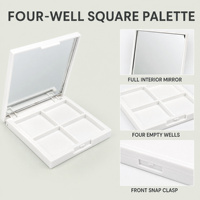 Palette à paupières vide carrée en plastique avec miroir, personnalisable en usine, pour fard à paupières, blush, maquillage, emballage cosmétique