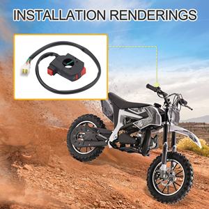 GOOFIT 7/8 "22mm Guidon 2 Fonctions <span class=keywords><strong>Interrupteur</strong></span> de démarrage à droite pour 125cc ATV 4 Wheeler <span class=keywords><strong>Quad</strong></span> Dirt Pit Bike Moto <span class=keywords><strong>électrique</strong></span> - Product Image 6