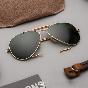 Gafas de <span class=keywords><strong>Sol</strong></span> de Piloto para Hombre, Estilo Aviador Clásico con Doble Puente, Patillas con Resorte y Sujeción a la Oreja, Polarizadas, para Conducir - Product Image 6