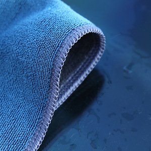 Serviette de lavage de voiture en microfibre bleue 30x60cm, épaisse et absorbante, pour le nettoyage intérieur - Product Image 2