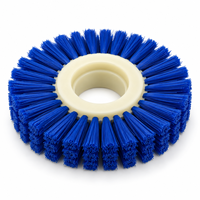 Brosse industrielle à roulettes, couleur et taille personnalisées, avec trou central, pour les applications de nettoyage des surfaces de machines