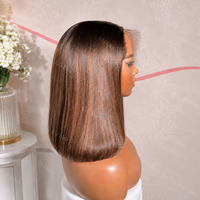 Peluca Bob HD Lace, Cabello Humano Virgen 100%, Color Borgoña, Frontal HD Lace, Cabello Natural Brasileño, Peluca Bob Corta Sin Pegamento