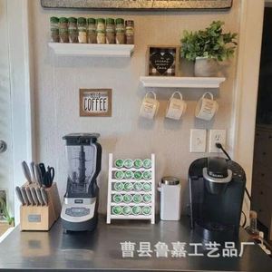 Wooden Coffee Pod Storage Rack <b>Desktop</b> Display <b>Shelf</b> For Office Kitchen Customizable Layers - Product Image 3