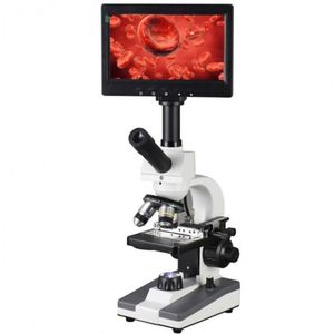 7&quot; LCD Display + Aluminum Case + 5MP <strong>Pixel</strong> XSP-116D 400X Blood Digital <strong>Microscope</strong> for Underwater Microorganisms/Student Rearch