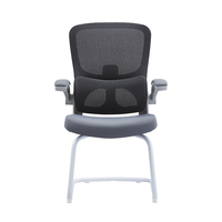 Chaise de bureau moderne en maille à bas prix en gros, sans roulettes, hauteur et accoudoirs réglables, base pivotante, utilisation en conférence