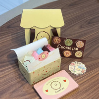 Boîte d'emballage pour biscuits en carton pliable biodégradable avec poignée, impression de logo personnalisée, pour biscuits et desserts