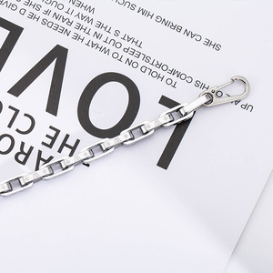 yunnique <b>Titanium</b> Steel Geometric <b>Chain</b> Bracelet 21 Cm With W Logo Men's Fashion Jewelry - Product Image 3