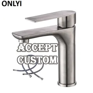 Brushed surface wholesale basin faucet bathroom modern water sink tap hot cold water mixer
