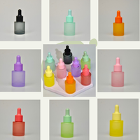 Flacons compte-gouttes colorés pour huiles essentielles, en verre dépoli mat 20 ml, emballage cosmétique de luxe à paroi épaisse