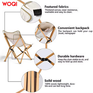 Silla de camping portátil de madera Woqi, silla plegable para exteriores de 36.2 pulgadas de altura con bolsa de transporte para uso en jardín y viajes. - Product Image 4