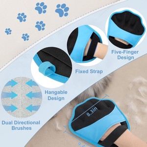 Gants anti-poils pour animaux de compagnie OEM, forme de coquille, bleu lac, pour chien de taille moyenne, éliminateur de poils, lot de 2 - Product Image 2