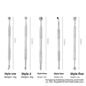 Empujador biselado de doble punta estilo ruso para arte de <span class=keywords><strong>uñas</strong></span>, para eliminación de piel muerta y lima de <span class=keywords><strong>uñas</strong></span>, modelo KLLGT-10 de doble cara - Product Image 2