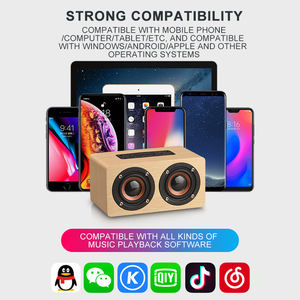 スクエアバンブーラウド木製ポータブルBoomboxサウンド機器ミニアンプ強力ベースDJワイヤレスプロフェッショナルパーティースピーカー - Product Image 5