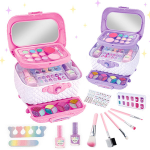 Estuche de Maquillaje de Juguete con Esmalte de Uñas Artístico y Set de Uñas Postizas para Niñas, Regalo Infantil - Product Image 1