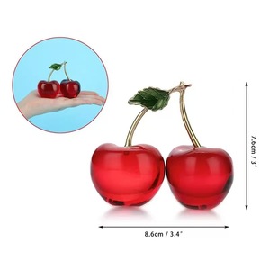 Adorno de Cristal con Cruz de Rosa y <span class=keywords><strong>Cereza</strong></span>, Ecológico, Grabado, Fruta Decorativa, Regalo Coleccionable para Bodas, Cumpleaños, Fiestas y Otras Ocasiones - Product Image 3