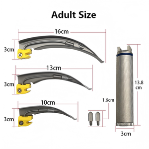 Ensemble de laryngoscopes à fibre optique métalliques flexibles pour adultes et pédiatriques, en acier inoxydable, réutilisables, kit d'anesthésie - Product Image 6