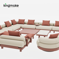 Canapé d'extérieur de luxe pour villa, mobilier d'extérieur moderne, ensemble de mobilier d'extérieur en aluminium pour hôtel, canapé de jardin, ensemble de canapés de patio