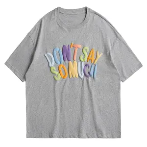 T-shirt in tinta unita Streetwear personalizzata di alta qualità T-shirt Dtg con stampa digitale Unisex in cotone 100%
