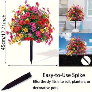 Eucalipto Realista y Suave, Multicolor Violeta, Decoración de Jardín para Exteriores, Alta Simulación, Planta Artificial para Plantar en el Suelo - Product Image 6