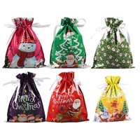 Sacs cadeaux de Noël JQ avec cordon de serrage 2026 – Nouveauté Sacs à friandises de Noël pour bonbons et biscuits – Décoration de fête et ensemble de pochettes pour cadeaux
