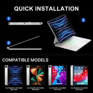 Ma thuật bàn phím trường hợp đối với <span class=keywords><strong>iPad</strong></span> Pro 11 12.9 2018 2020 2021 Nga <span class=keywords><strong>Arabic</strong></span> Hàn Quốc Hebrew Tây Ban Nha phụ kiện bàn phím - Product Image 3