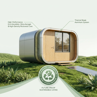 Maison capsule intelligente de luxe futuriste, pod spatial en verre panoramique, bureau mobile entièrement équipé, maison préfabriquée type Apple Cabin