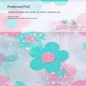 Portable Women's Floral PVC Transparent Makeup Bags Waterproof Cosmetic Bag for Travel Washing <b>Toiletry</b> Shower <b>Storage</b> Jewelry - Product Image 3