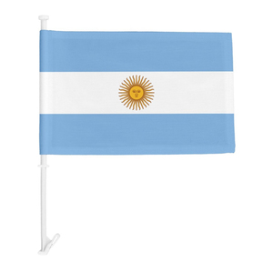 Bandera de ventana duradera de poliéster 100% de 12*18 pulgadas personalizada al por mayor, Bandera de ventana de coche Argentina personalizada - Product Image 1