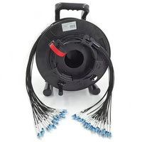 Bobine de câble à fibre optique tactique blindée rétractable portable 100M 150M pour diffusion en direct