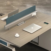 BGZ-204X Bureau de travail moderne et minimaliste, poste de travail pour personnel, double face, quatre personnes, avec cloisons, bureau financier avec chaise d'ordinateur