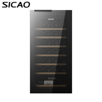 SICAO 5-20C ° Micro-ondes Mini Porte Rouge Humidité & Température Contrôlée Cave Refroidisseur De Vin Armoire Réfrigérateur Cave Réfrigérateur