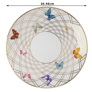 Assiette en céramique papillon colorée pour fête, spectacle, banquet, mariage, service de table, vaisselle en porcelaine fine avec bord doré, <span class=keywords><strong>assiettes</strong></span> de présentation pour pain et dîner - Product Image 2