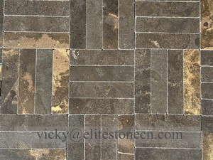 Carreaux de pierre calcaire noire persan naturelle avec veines brunes, ensembles personnalisés, carreaux muraux et de sol pour intérieur - Product Image 3