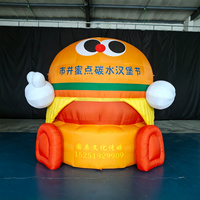 Modèle de mascotte de burger gonflable personnalisé géant pour la publicité en extérieur, la promotion d'événements, la décoration de fêtes et l'affichage