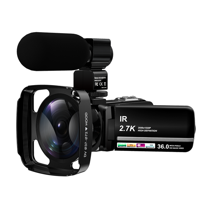 Professional Handheld DV Digital Camcorder with 3.0 Inch LCD Touch Screen for Photo and Video 48 Mega Pixels Black Pack Camara