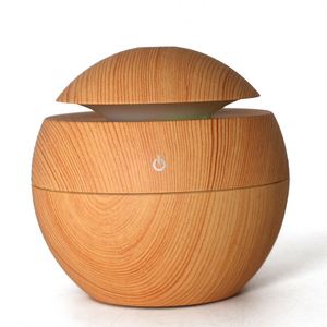 New Hot Sale Mini Usb Air <b>Diffuser</b> Water-soluble Essential Oil Ultrasonic 130ml Wood Grain Air Humidifiers - Product Image 5