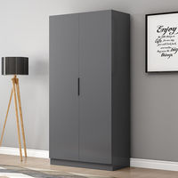 Usine OEM ODM 2 portes autoportantes durabilité mélamine panneau de particules de bois vêtements armoire blanche armoire de rangement pour chambre à coucher