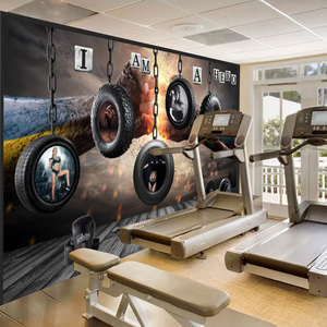 Carta da parati sportiva personalizzata <span class=keywords><strong>palestra</strong></span> Club boxe danza Yoga Studio carta da parati arti marziali <span class=keywords><strong>palestra</strong></span> pneumatico murale - Product Image 4