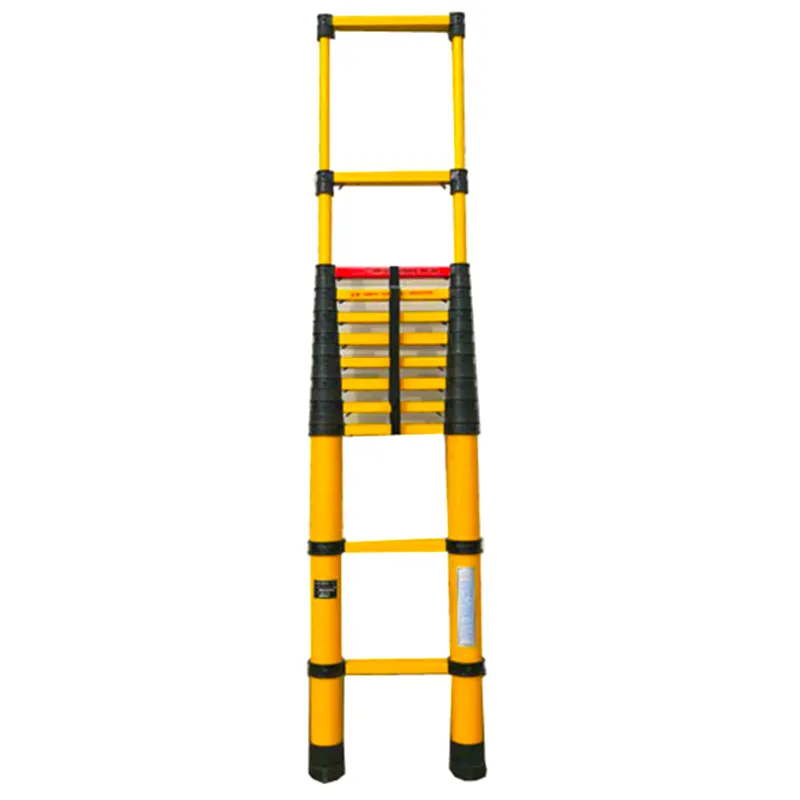 Single double sided frp step extension fiberglass telescopic ladder with pole attachment