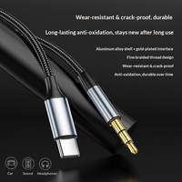 Câble adaptateur pour écouteurs USB Type C, texture tressée, câble audio AUX compatible avec téléphone portable, ordinateur portable