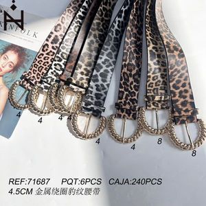 Cintura con Stampa Leopardata 4,5 Cm con Fibbia Metallica Avvolta, Cintura da Donna alla Moda - Product Image 3