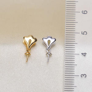 Pendentif en argent S925, collier DIY pour femme avec support vide, fleurs de ginkgo et perles de 8 à 11 mm, accessoires élégants en perles - Product Image 2