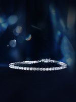 Pulsera de Tenis de Moissanita de 3mm D Color VVS de Plata Esterlina 925 con Cadena de Joyería Fina para Mujeres y Hombres