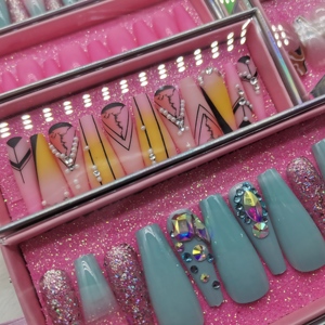 ศุลกากรเด็กเล็บปลอมสาวน้อยน่ารักกดบนเล็บสําหรับวันเกิดสําหรับเด็กผู้หญิงขายส่งกดบนเล็บ - Product Image 4