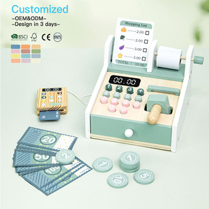 Jouets de simulation de caisse de supermarché en bois EDULAND OEM ODM CPC CE pour enfants, jouet éducatif pour l'apprentissage et le jeu de rôle - Product Image 2