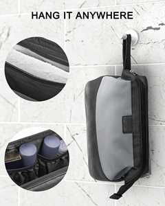 Pochette de voyage de luxe pour hommes avec logo personnalisé, pour cosmétiques, maquillage, soins de la peau, avec poignées - Product Image 5