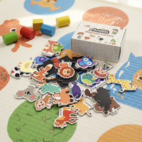 Jouets magnétiques animaux en EVA pour enfants, autocollants magnétiques animaux éducatifs, jouet d'apprentissage créatif, ensemble d'aimants de réfrigérateur DIY